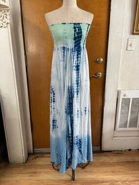 Smocked sundress. Tie dye maxi dress